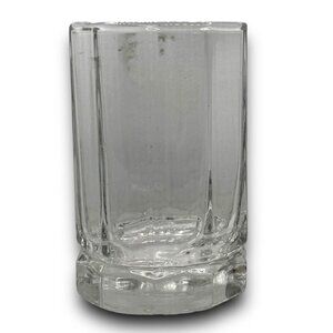Vintage 10 Panel Shot Glass Clear Weighted Rare 3" 2oz Sipping Glass Man Cave